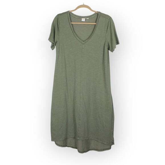 GAP KneeLength Sage Slub Dress CoverUp Medium • Marl Cardigan Large - Picture 2 of 15
